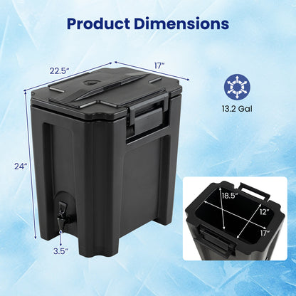 13.2 Gal Insulated Beverage Dispenser, Commercial, Two-Stage Faucet, Black Water Dispensers at Gallery Canada