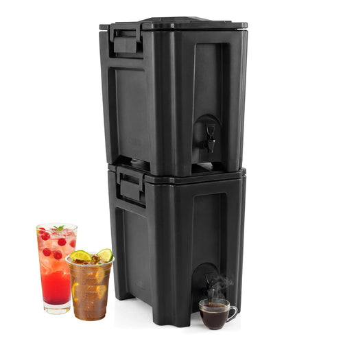 13.2 Gal Insulated Beverage Dispenser, Two-Stage Faucet, Black