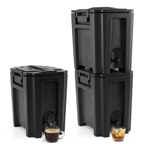 13.2 Gal Insulated Beverage Dispenser With Two-Stage Faucet, Black