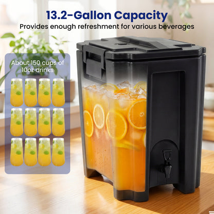 13.2 Gal Insulated Beverage Dispenser With Two-Stage Faucet, Black Water Dispensers at Gallery Canada