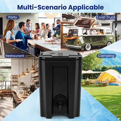 13.2 Gal Insulated Beverage Dispenser, Two-Stage Faucet, 4 Pieces, Black Water Dispensers at Gallery Canada