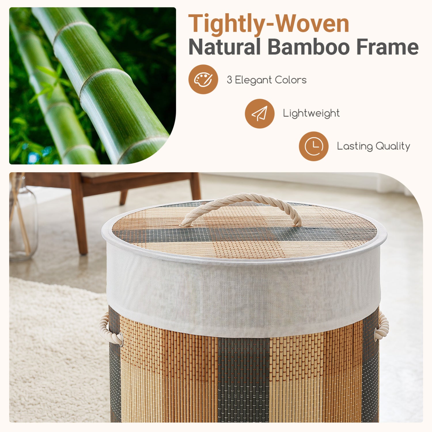 13.2 Gal Laundry Hamper with Removable and Machine-Washable Liner, Multicolor Laundry Baskets at Gallery Canada