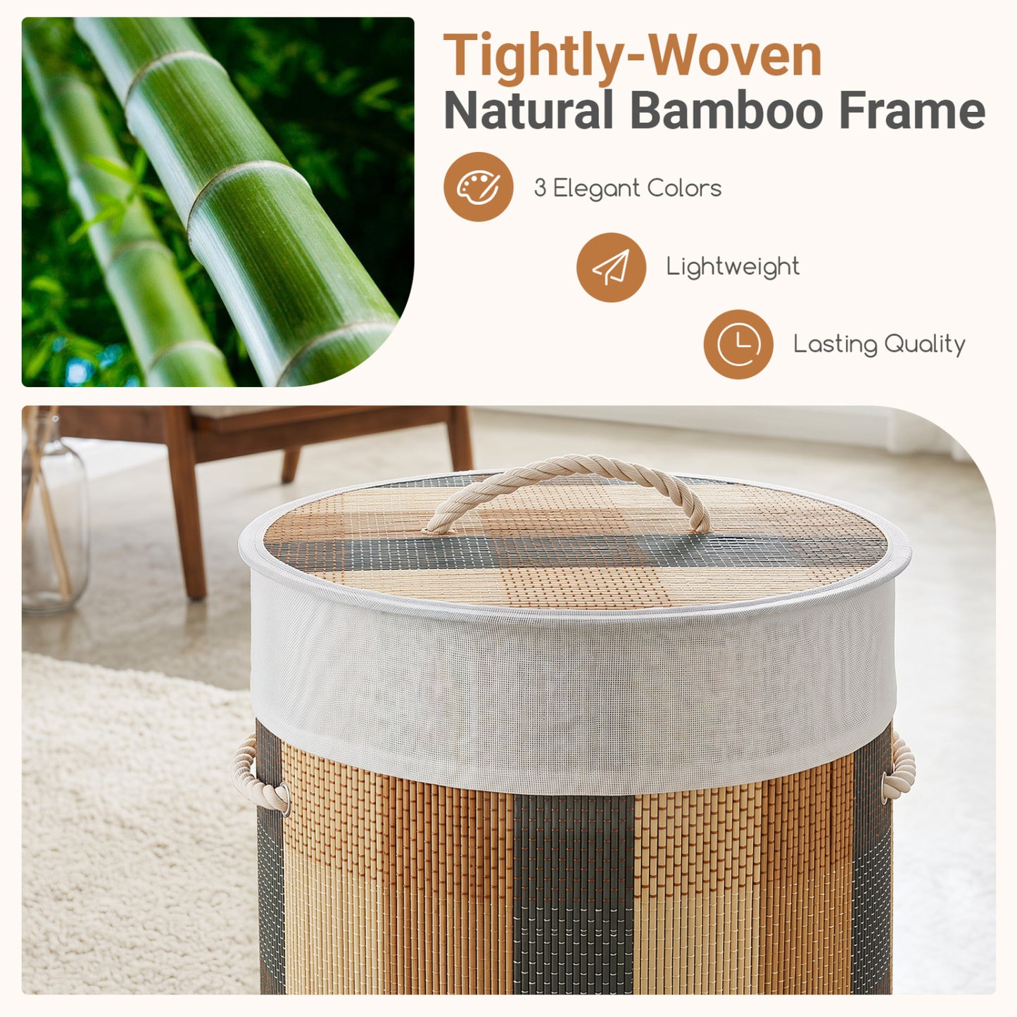 13.2 Gal Laundry Hamper with Removable and Machine-Washable Liner, Multicolor Laundry Baskets at Gallery Canada
