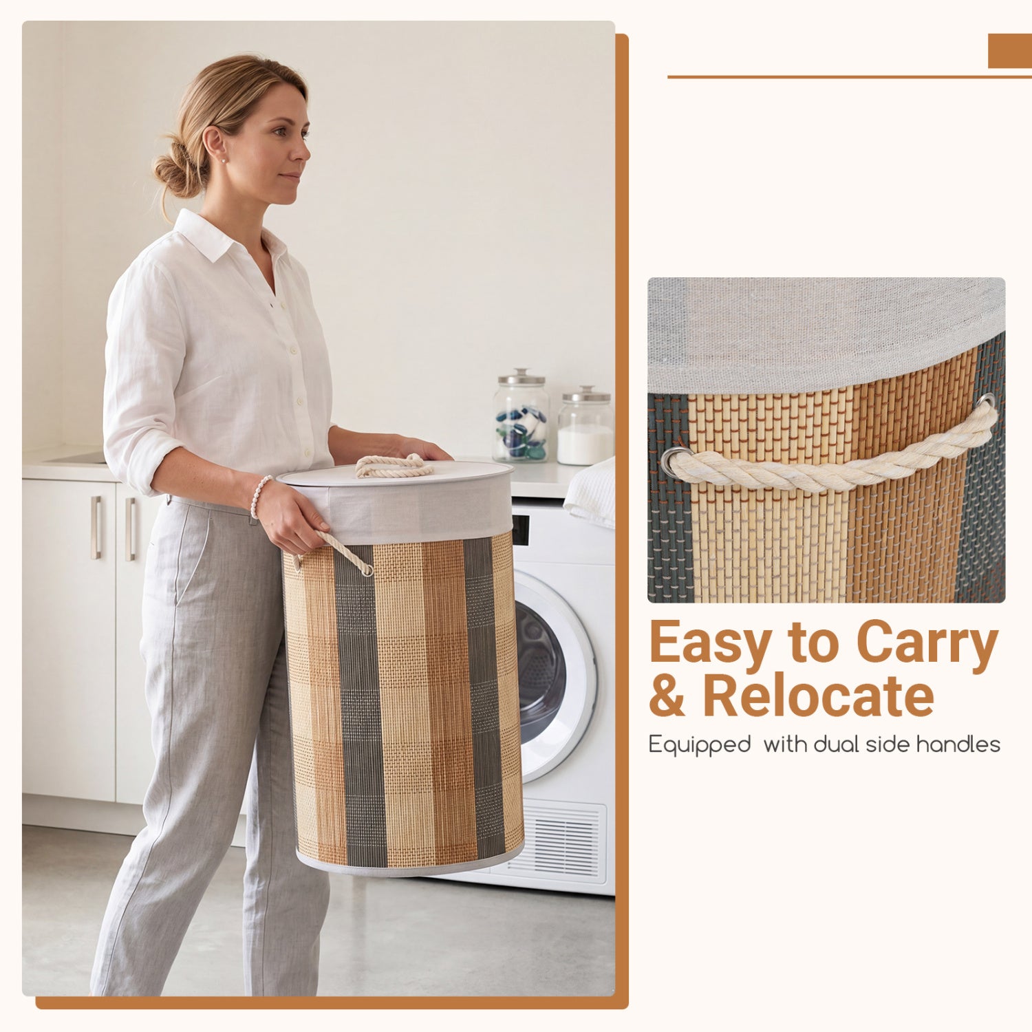 13.2 Gal Laundry Hamper with Removable and Machine-Washable Liner, Multicolor Laundry Baskets at Gallery Canada