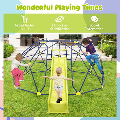 13.3 FT Geometric Dome Climber, With Slide And Platforms, Multicolor Climbers & Slides at Gallery Canada