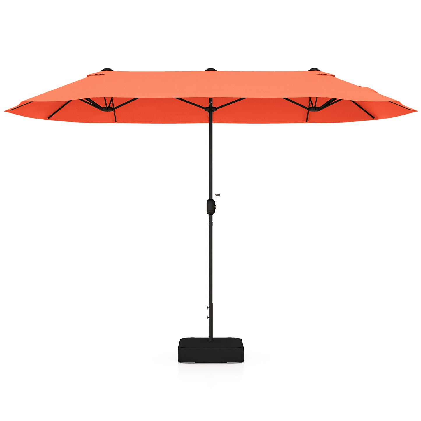 13 Feet Double-Sided Patio Umbrella, Crank Handle, Orange