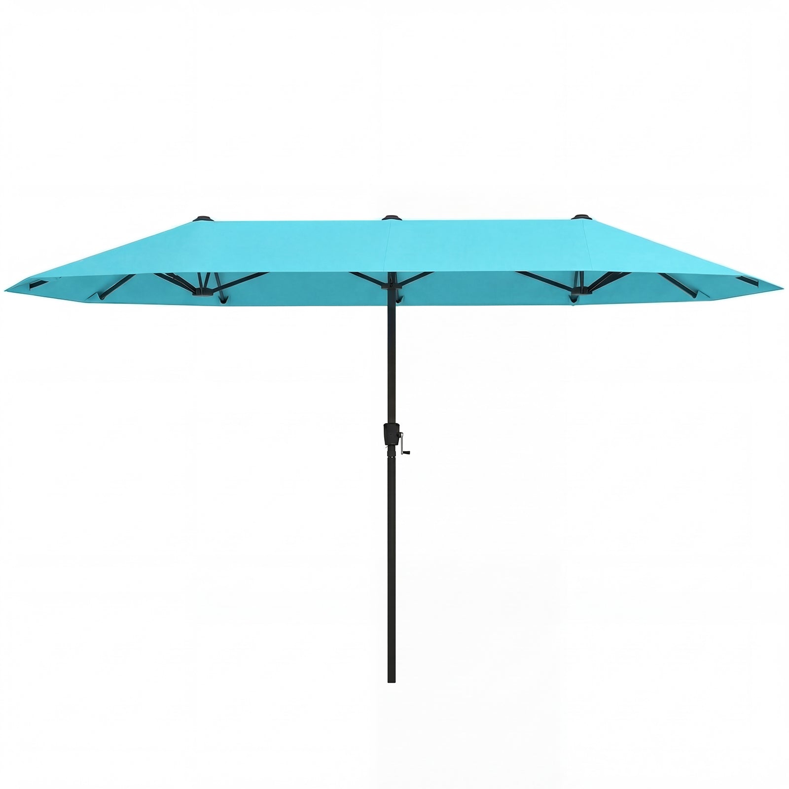 13 Feet Large Patio Umbrella, Crank Handle, Double-Sided, Turquoise Outdoor Umbrellas at Gallery Canada