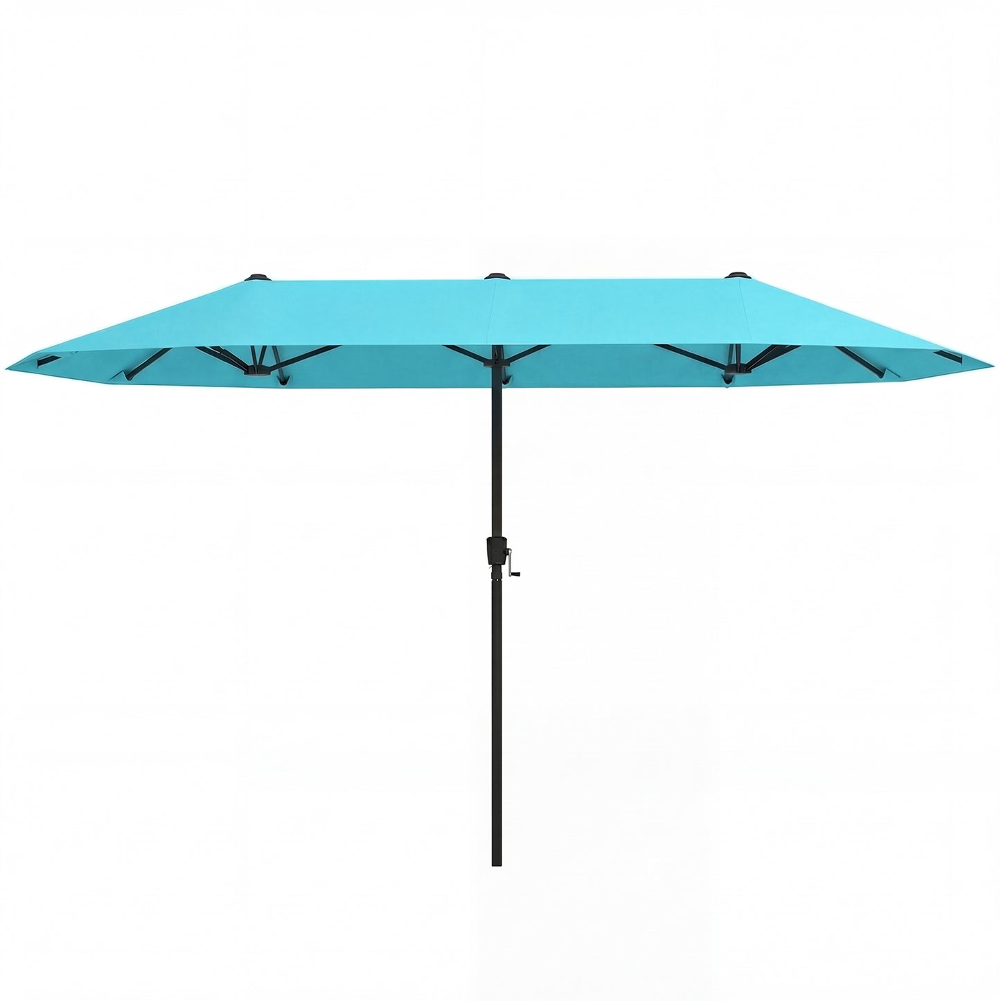 13 Feet Large Patio Umbrella, Crank Handle, Double-Sided, Turquoise Outdoor Umbrellas at Gallery Canada