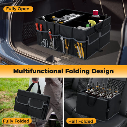 13 Gallon Car Trunk Organizer with Removable Divider and 6 Pockets, Black Garages at Gallery Canada