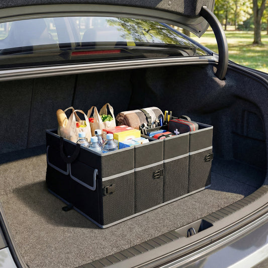 13 Gallon Car Trunk Organizer, Removable Divider, 6 Pockets, Black Garages Black at Gallery Canada