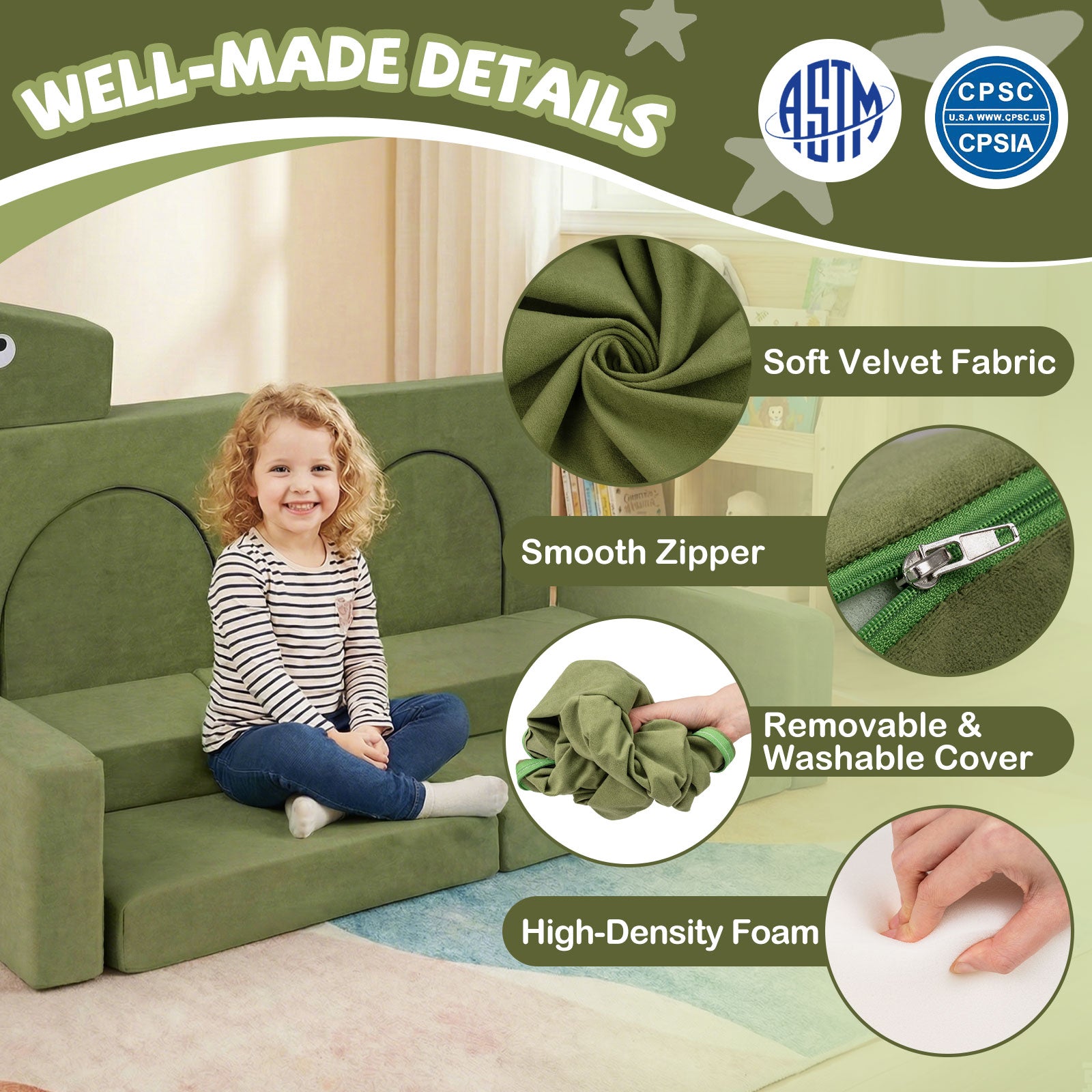 13 Pieces Modular Kids Play Couch for Inspiring Creativity Kids Chairs & Seating at Gallery Canada