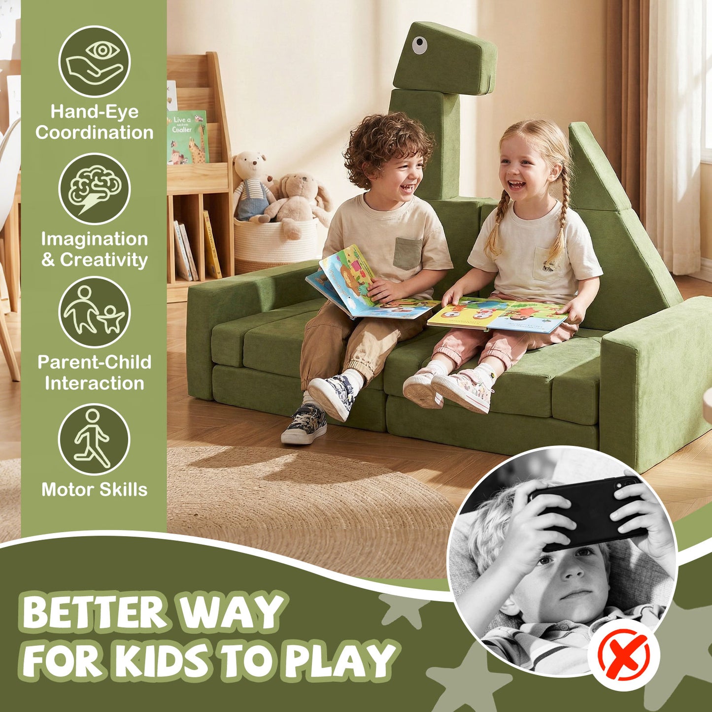13 Pieces Modular Kids Play Couch for Inspiring Creativity Kids Chairs & Seating at Gallery Canada
