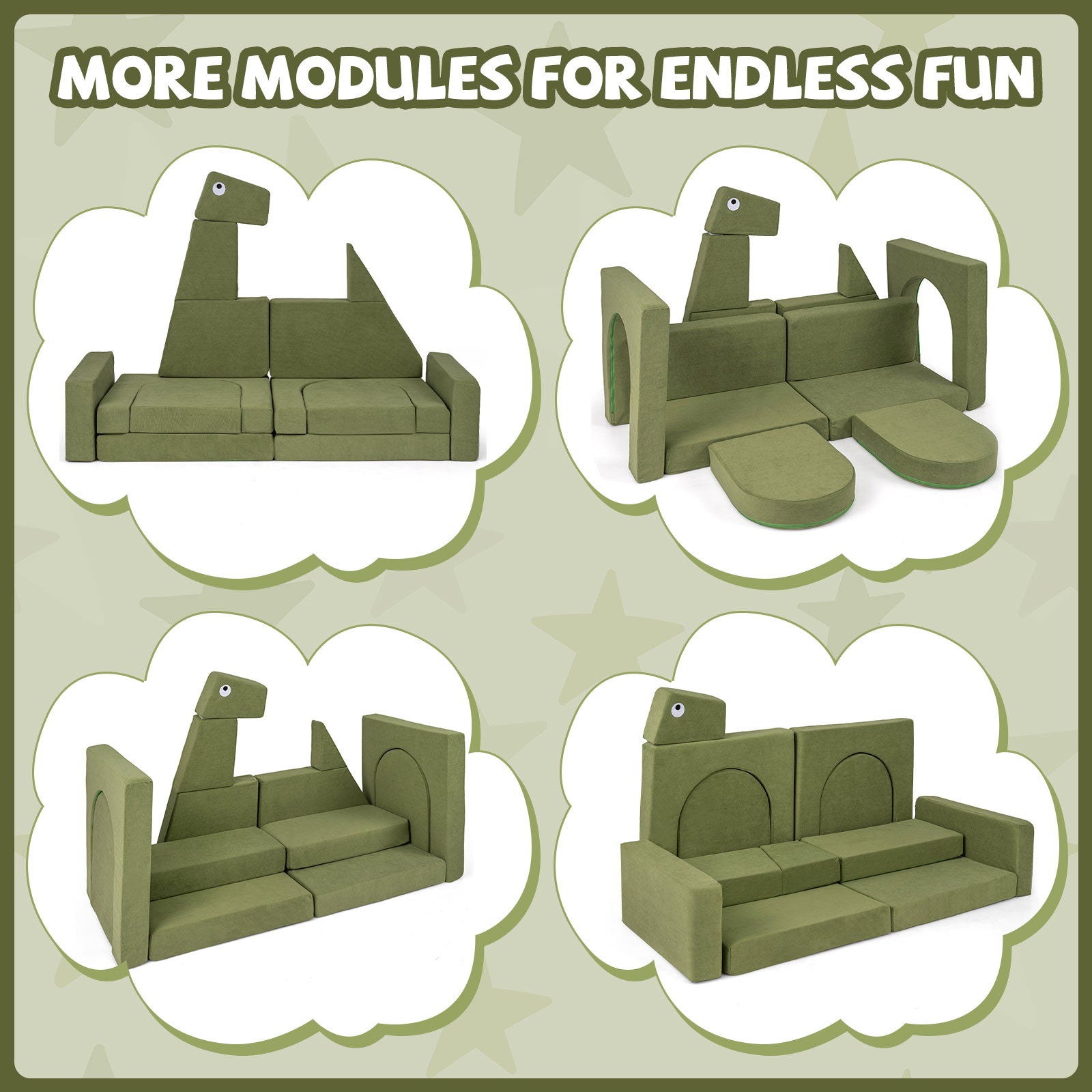 13 Pieces Modular Kids Play Couch for Inspiring Creativity Kids Chairs & Seating at Gallery Canada