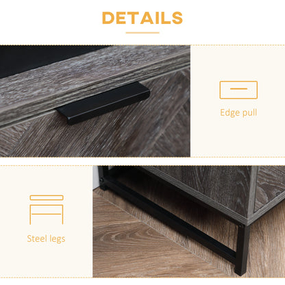 Modern Bedside Table with Drawer, Open Shelf, Dark Grey Bedside Tables at Gallery Canada