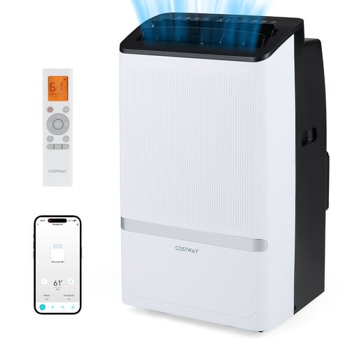 14000 BTU WiFi Portable Air Conditioner, Dehumidifier, 24H Timer, Black