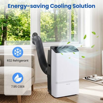 14000 BTU WiFi Portable Air Conditioner, Dehumidifier, 24H Timer, Black