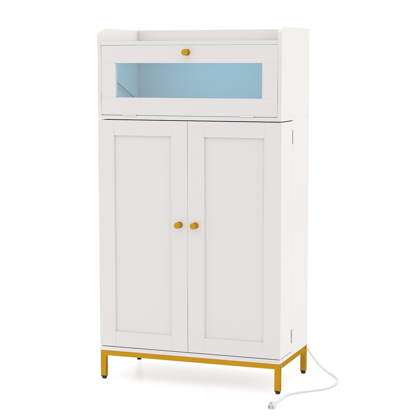 Freestanding Kitchen Pantry Cabinet, Food Storage Cupboard, White Sideboards Cabinets & Buffets at Gallery Canada