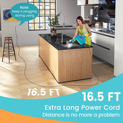 1400W Handheld Steam Cleaner, 14-Piece Accessory Kit, Child Lock, Blue Vacuums & Cleaners at Gallery Canada