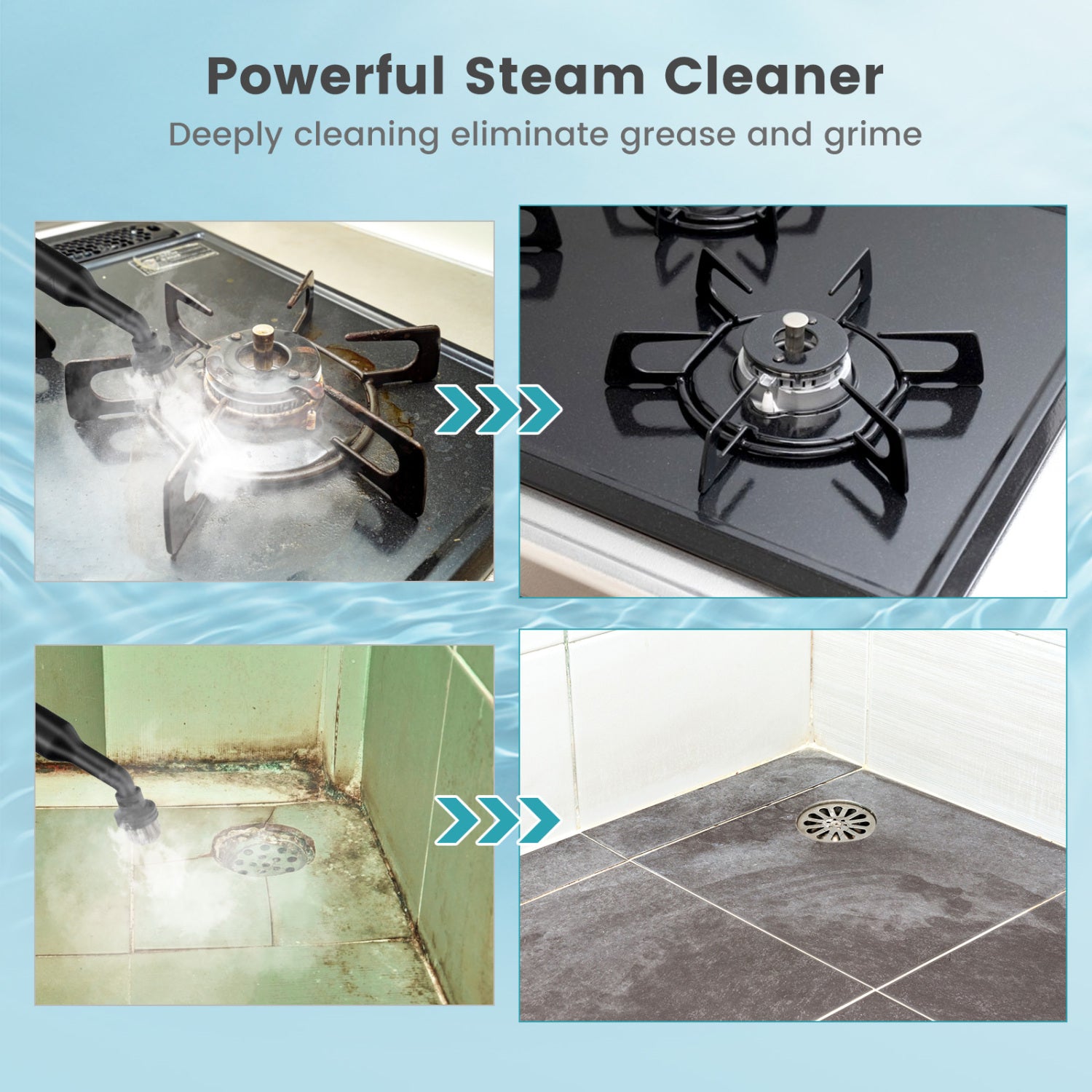 1400W Handheld Steam Cleaner, 14-Piece Accessory Kit, Child Lock, Blue Vacuums & Cleaners at Gallery Canada