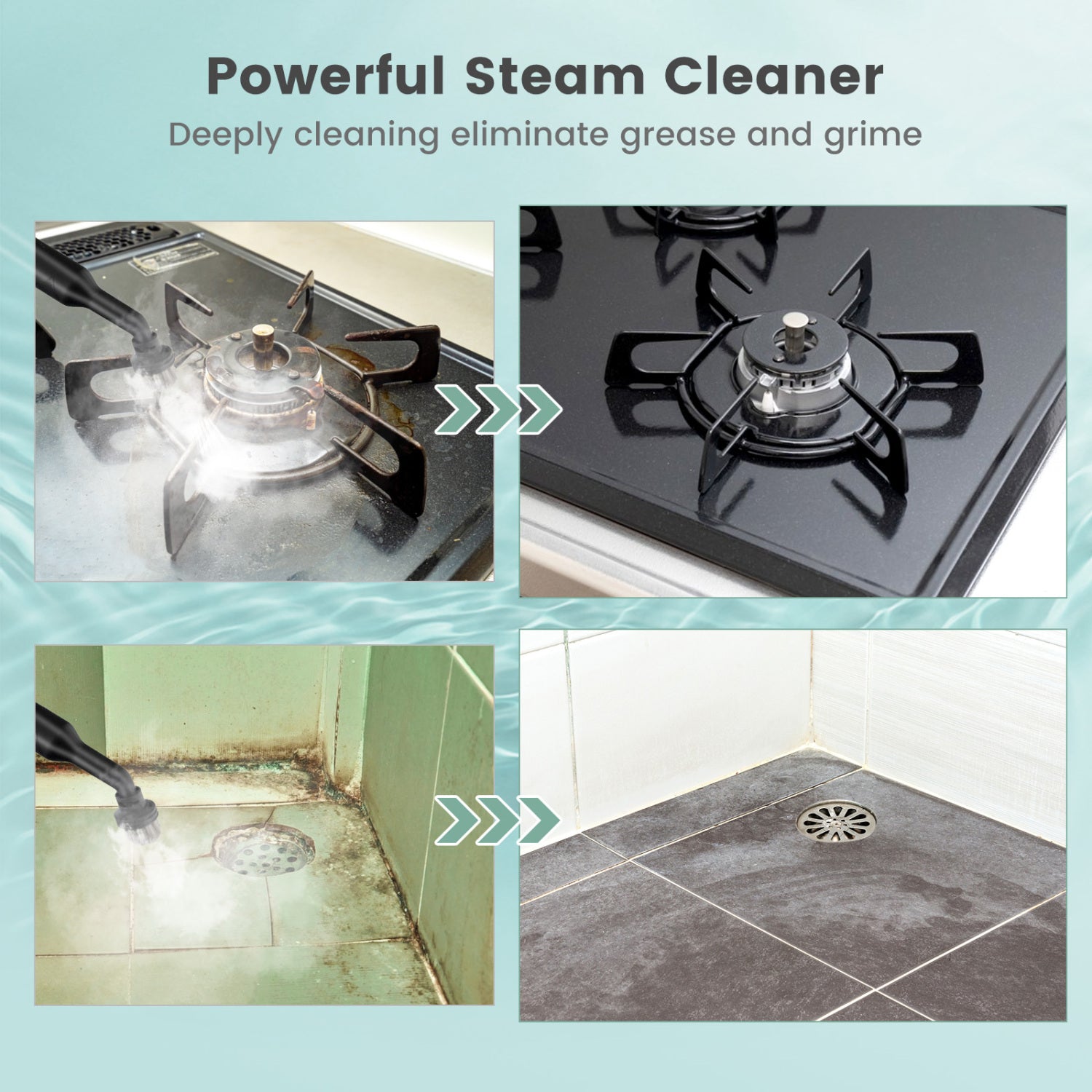 1400W Handheld Steam Cleaner, 14-Piece Accessory Kit, Child Lock, Green Vacuums & Cleaners at Gallery Canada