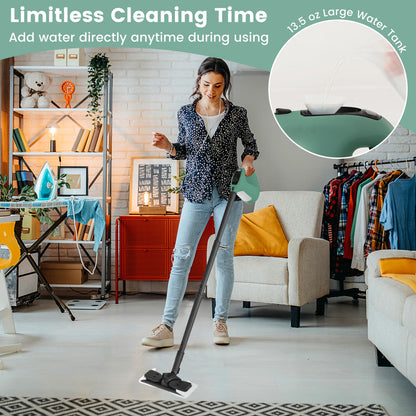 1400W Handheld Steam Cleaner, 14-Piece Accessory Kit, Child Lock, Green Vacuums & Cleaners at Gallery Canada