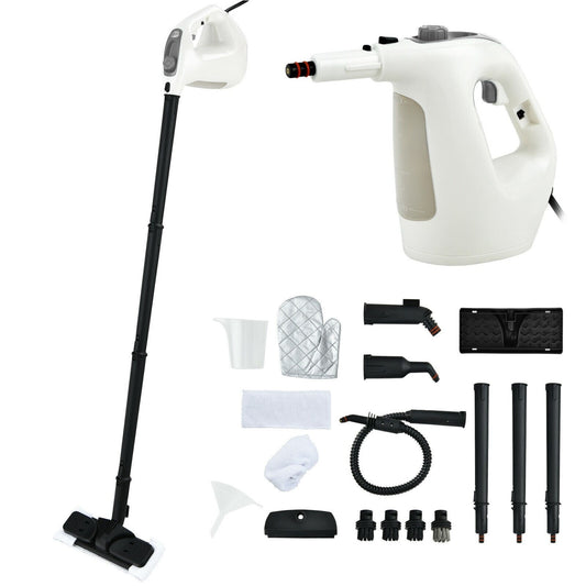 1400W Handheld Steam Cleaner with 14-Piece Accessory Kit and Child Lock, Gray Vacuums & Cleaners Gray at Gallery Canada