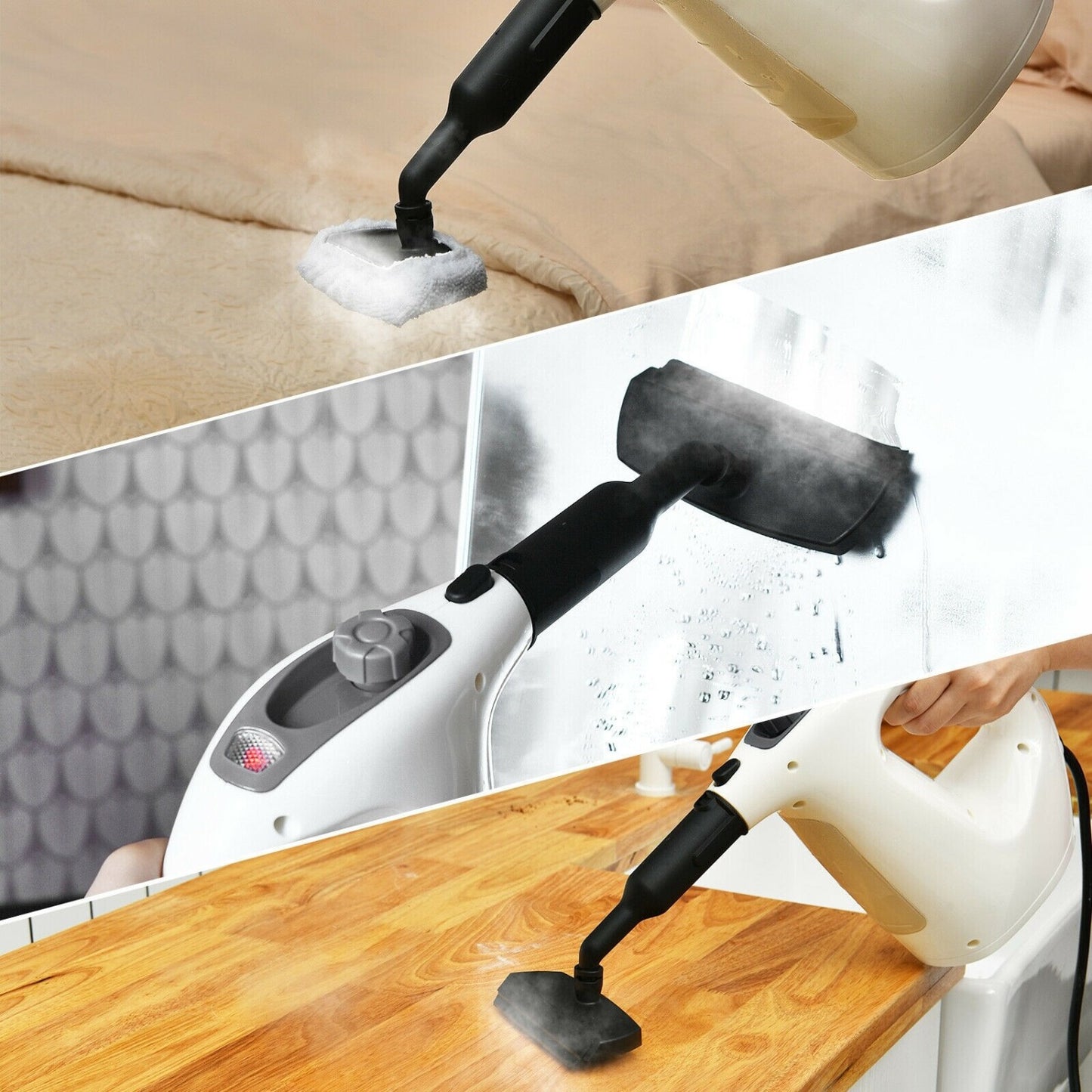 1400W Handheld Steam Cleaner with 14-Piece Accessory Kit and Child Lock, Gray Vacuums & Cleaners at Gallery Canada