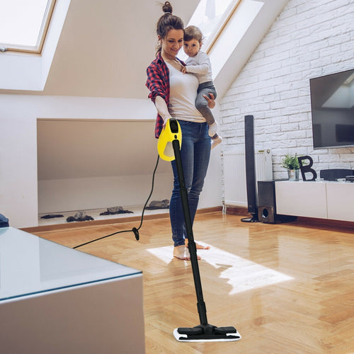 1400W Handheld Steam Cleaner with 14-Piece Accessory Kit and Child Lock, Yellow