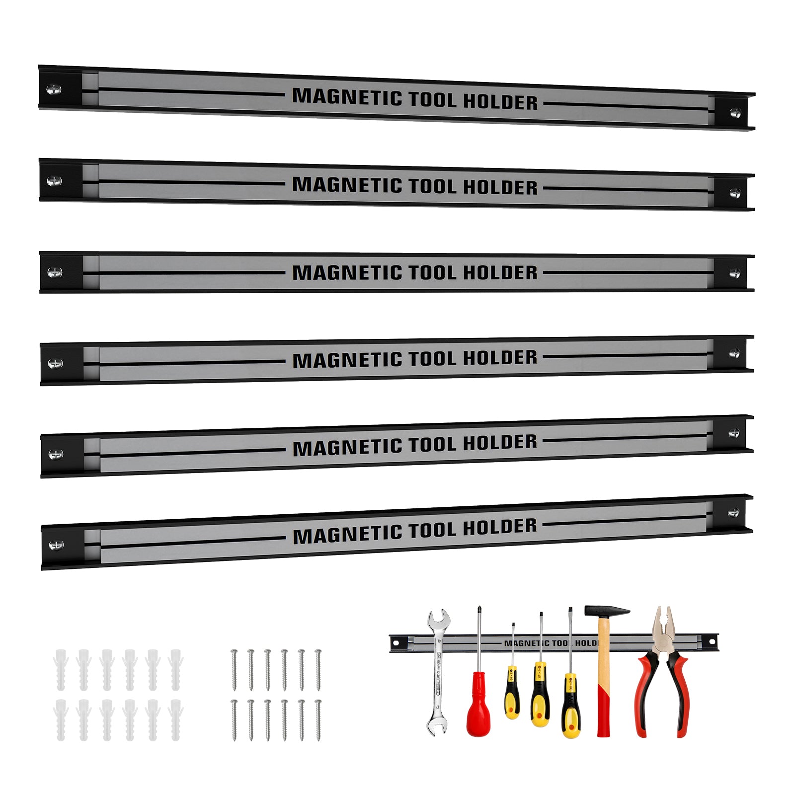 18 Inch Magnetic Tool Holder Strip with Mounting Screws, Silver Garages at Gallery Canada