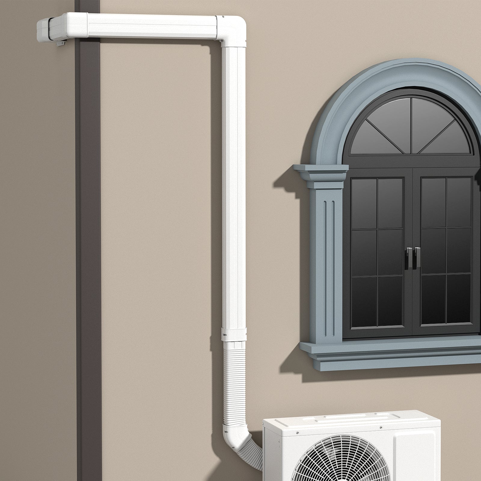 4 Inches W Mini PVC Cover Kit, 16.5ft, White Mini Split AC Parts & Accessories at Gallery Canada