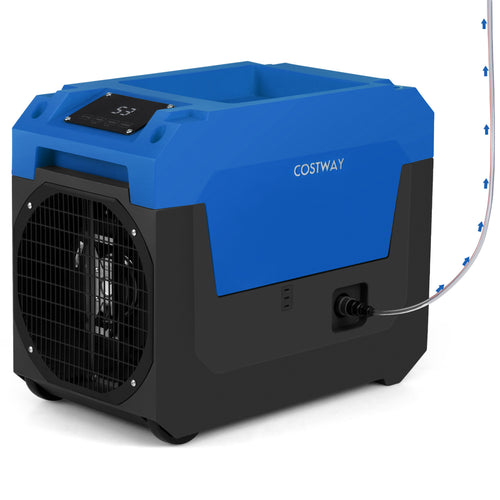 140 Pints Commercial Dehumidifier with Pump and Drain Hose, Blue