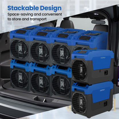 140 Pints Commercial Dehumidifier with Pump and Drain Hose, Blue Dehumidifiers at Gallery Canada