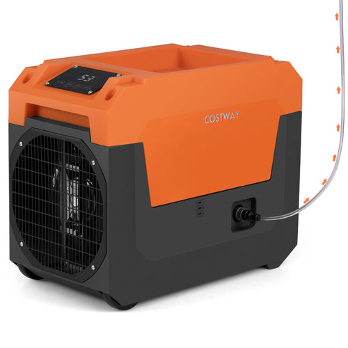 140 Pints Commercial Dehumidifier with Pump and Drain Hose, Orange
