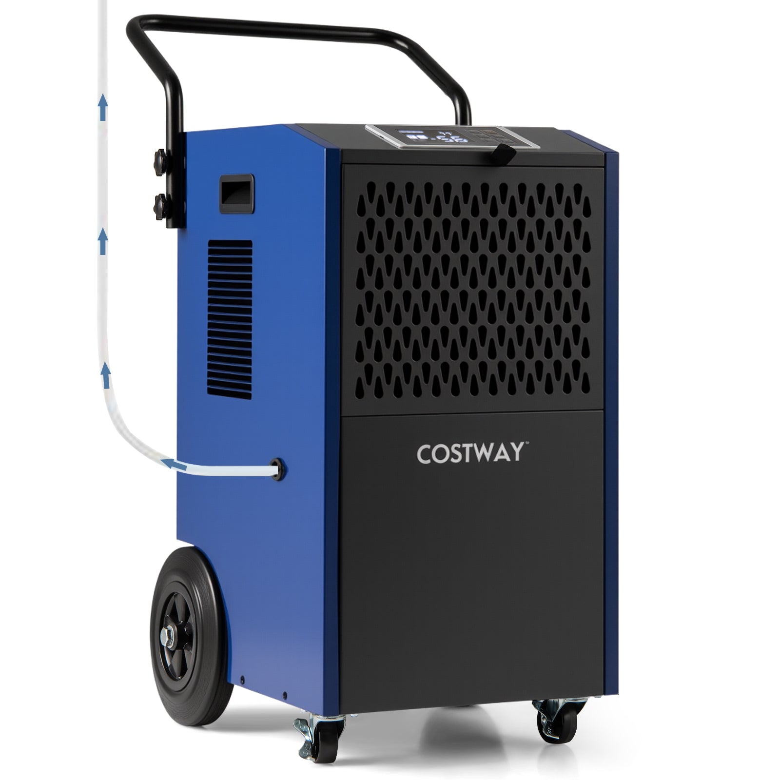 154 Pints Commercial Dehumidifier With Pump, Drain Hoses, Blue Dehumidifiers Blue at Gallery Canada