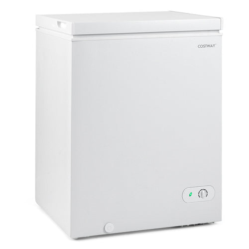 141 L/5 Cu.Ft Compact Chest Freezer with 7-Gear Adjustable Temperature, White