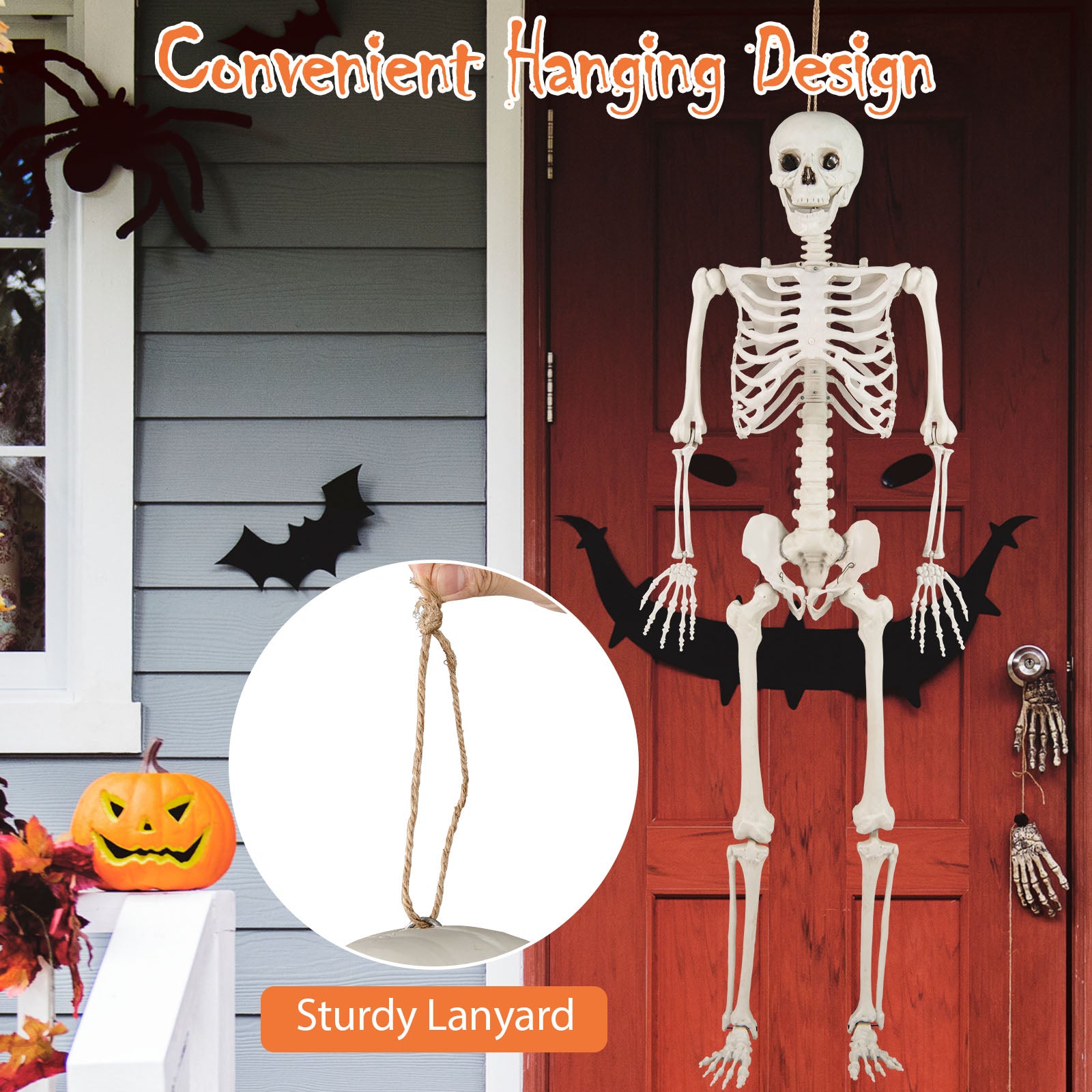 5.4 FT Life Size Large Halloween Skeleton Decoration, White Halloween at Gallery Canada