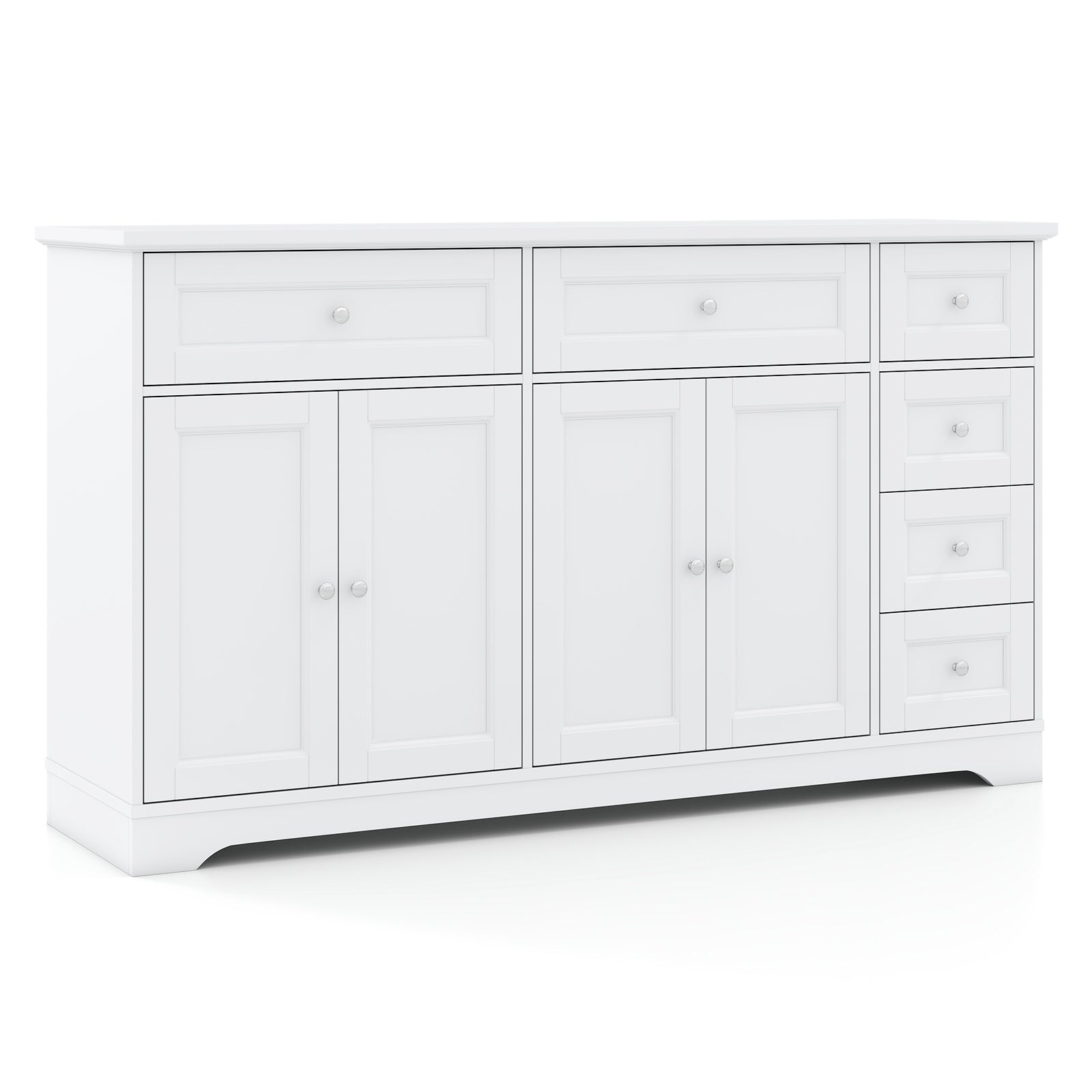 Buffet Sideboard 59" Modern Coffee Bar Station Console Table, White Console Tables White at Gallery Canada