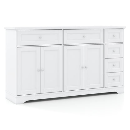 Buffet Sideboard 59" Modern Coffee Bar Station Console Table, White Console Tables White at Gallery Canada