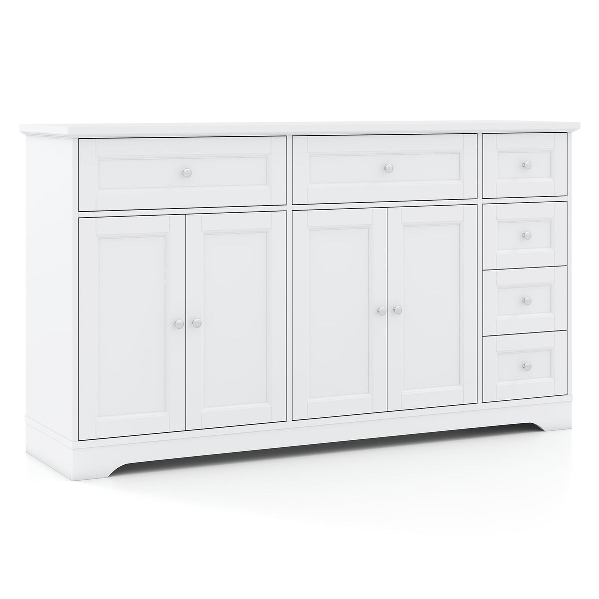 Buffet Sideboard 59" Coffee Bar Console Table, White
