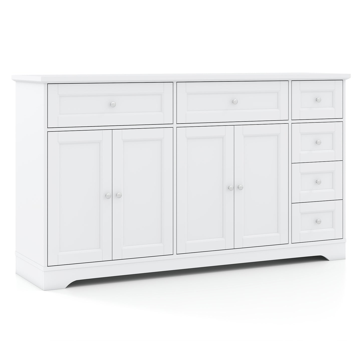 Buffet Sideboard 59" Modern Coffee Bar Station Console Table, White Console Tables at Gallery Canada