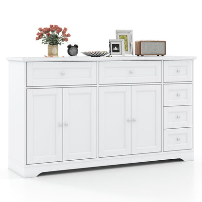 Buffet Sideboard 59" Modern Coffee Bar Station Console Table, White Console Tables at Gallery Canada