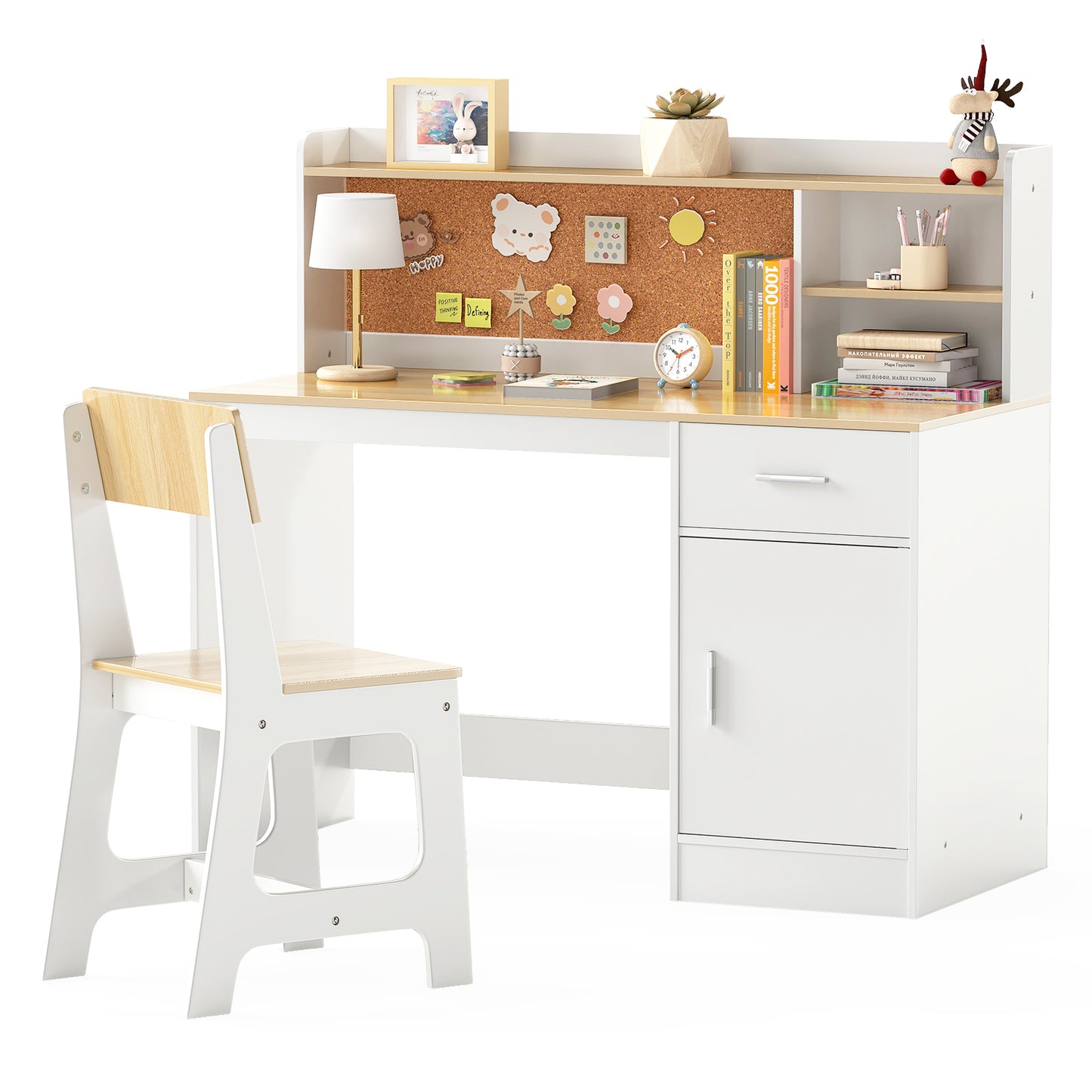 Kids Study Desk and Chair Set Student Table and Chair, Natural Kids Table & Chair Sets at Gallery Canada