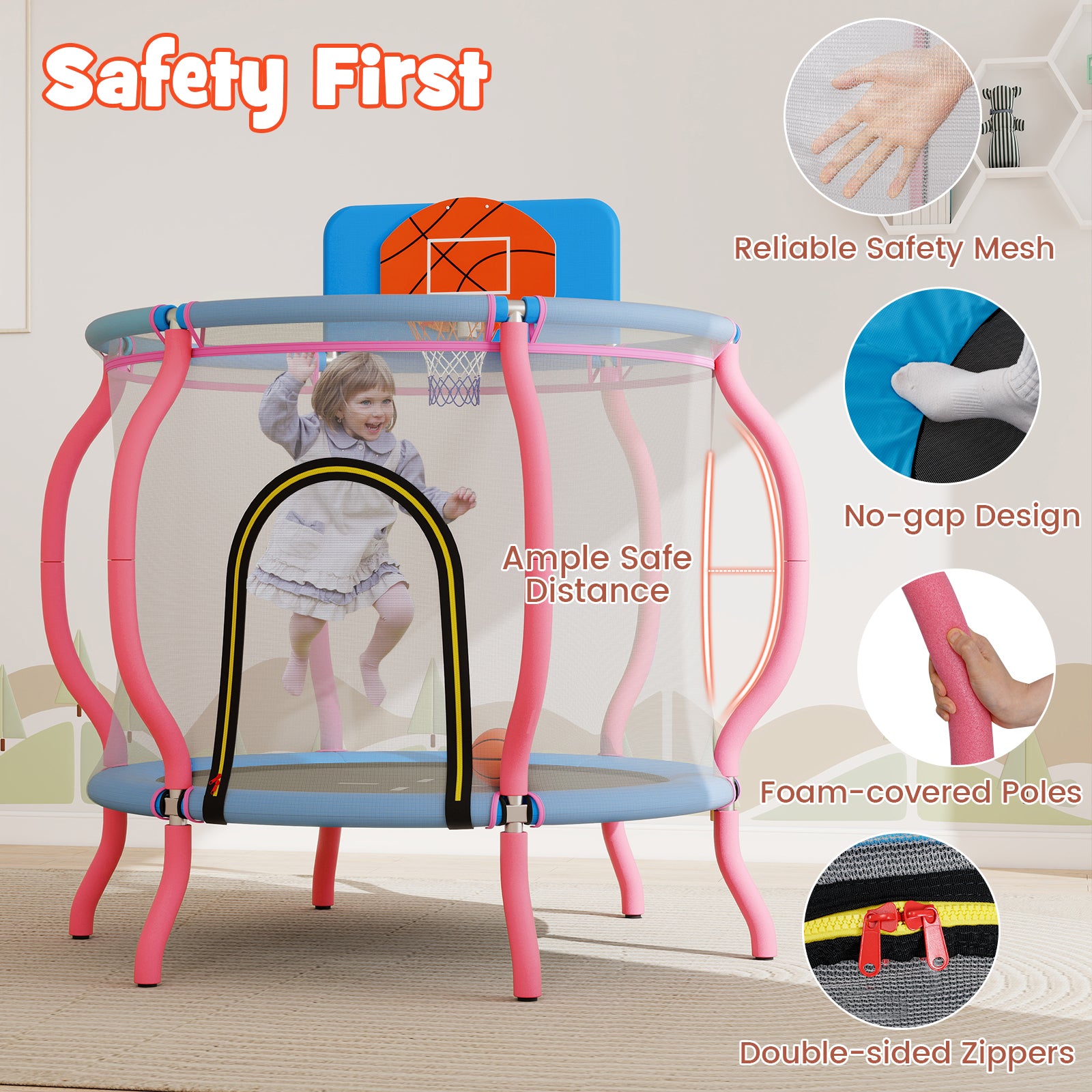 Kids Trampoline Indoor & Outdoor Pumpkin Trampoline, Pink Trampolines at Gallery Canada