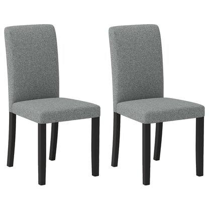 Dining Chair Set of 2 Mid-Century Modern Chairs with Rubber Wood Legs, Gray Dining Chairs Gray at Gallery Canada