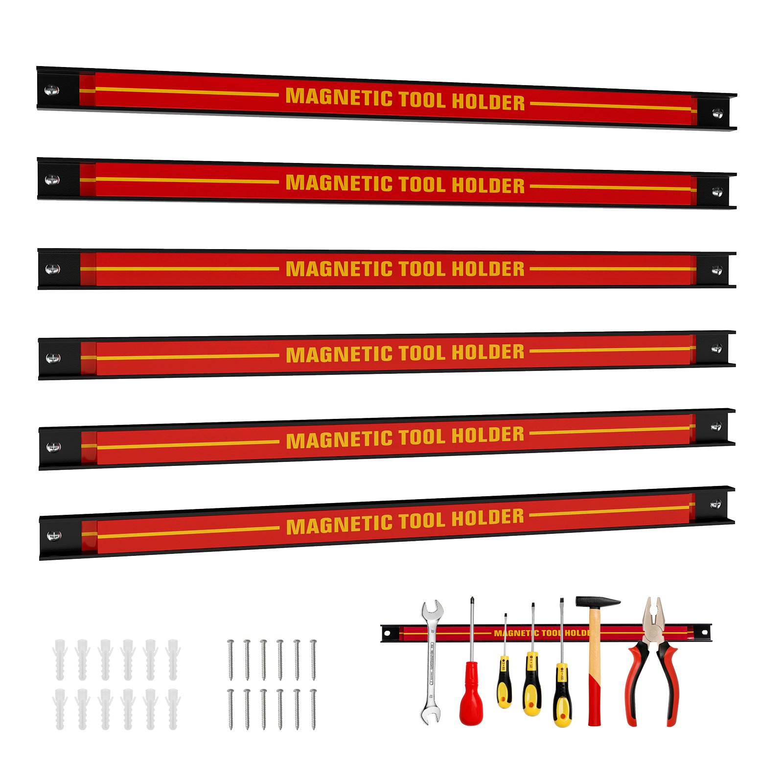 18 Inch Magnetic Tool Holder Strip, With Mounting Screws, Red Garages at Gallery Canada