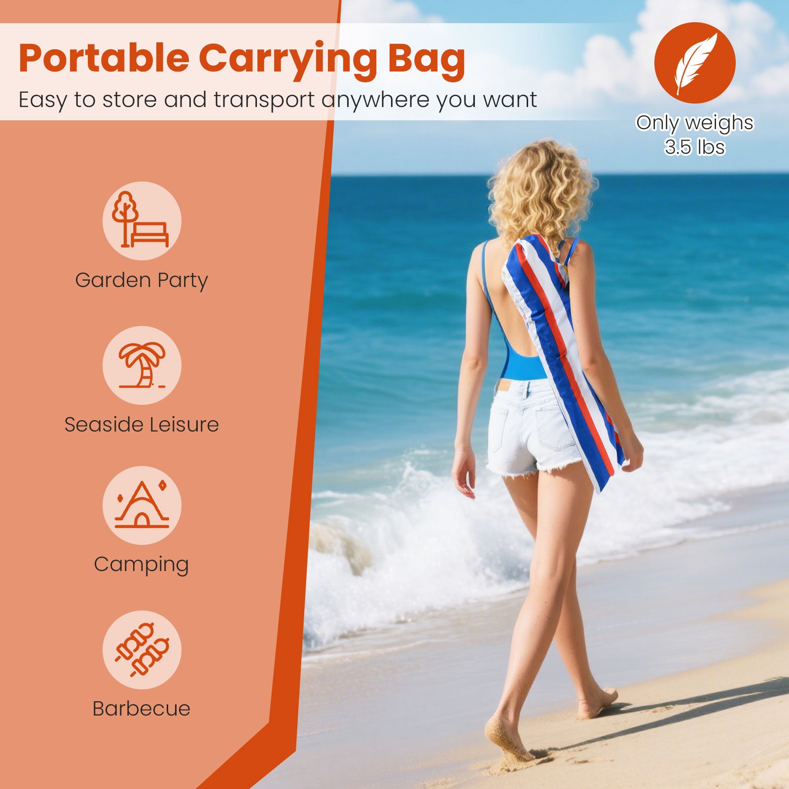 6.5 Feet Beach Umbrella with UPF50+ Sun Protection and Push Button Tilt-Colorful, Color Outdoor Umbrellas at Gallery Canada