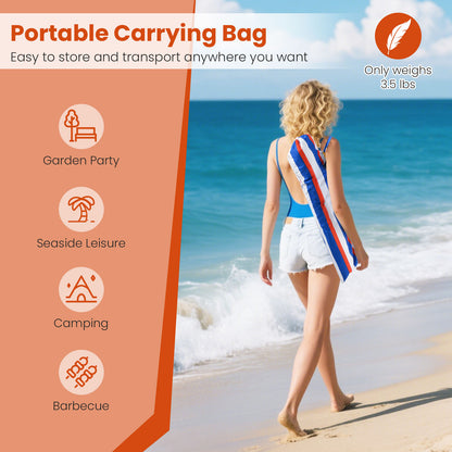 6.5 Feet Beach Umbrella with UPF50+ Sun Protection and Push Button Tilt-Colorful, Color Outdoor Umbrellas at Gallery Canada