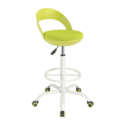 Drafting Stool Rolling Tall Desk Chair with Wheels, Green Armless Chairs Green at Gallery Canada