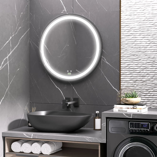 LED Bathroom Mirror, Dimmable Lighted Anti Fog, Plug-In, 28 Inch, 3 Color