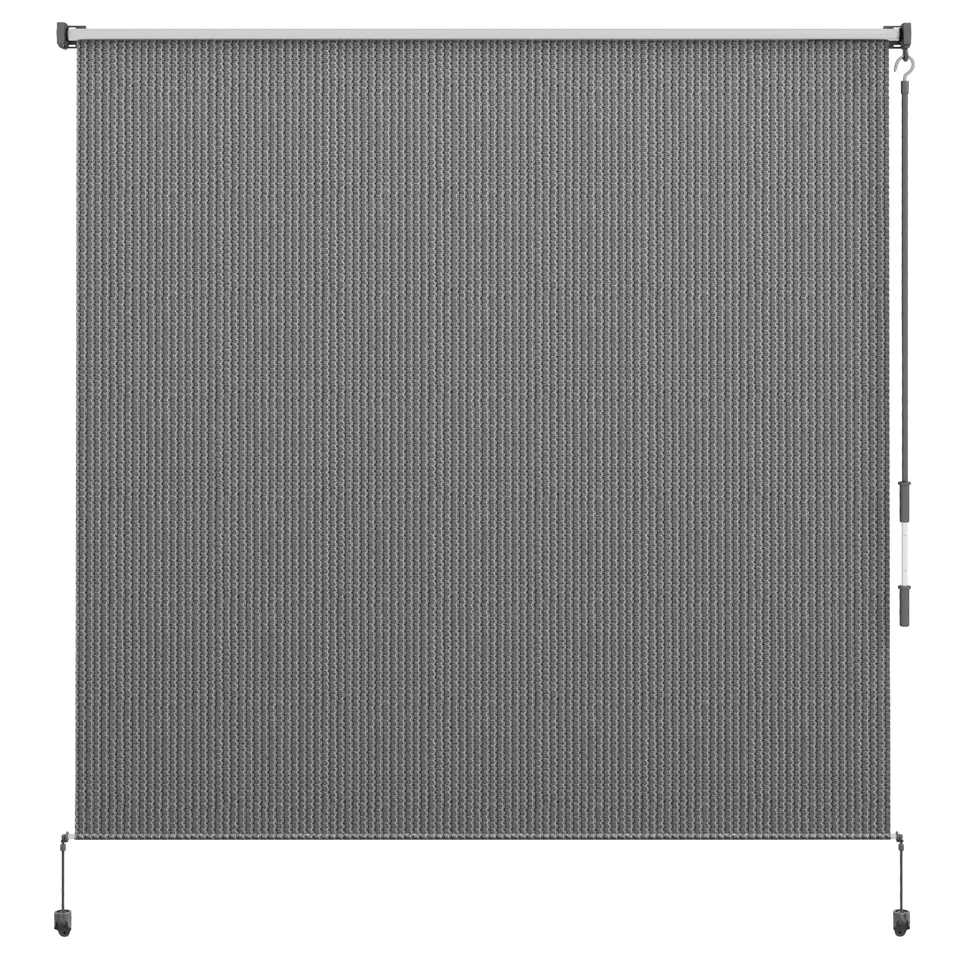 6' x 6' Outdoor Roller Shades, Cordless Porch Blinds, Light Grey Side Awnings at Gallery Canada